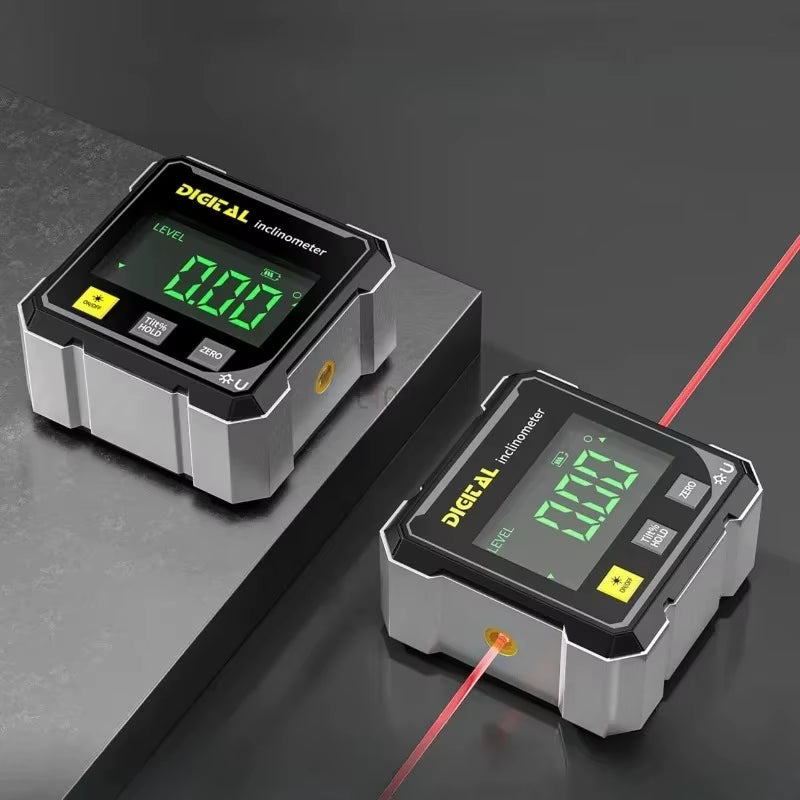 Pocket Digital Level Protractor Inclinometer Professional Digital Display Angle Gauge 360 Degree Magnetic Electronic Level Laser